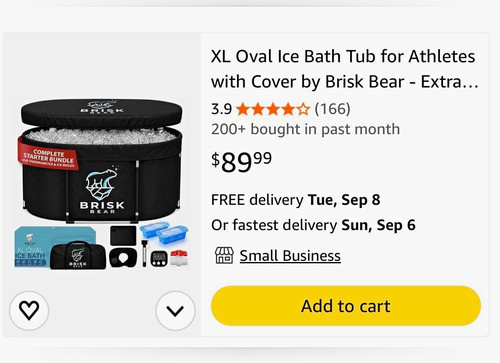 Brisk bear oval ice bath - brisk, xl